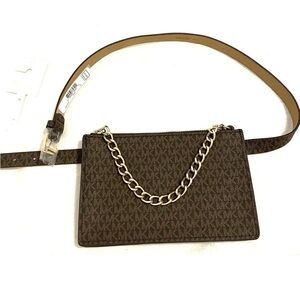 Michael Kors Dark Brown Crossbody Bag with Chain
